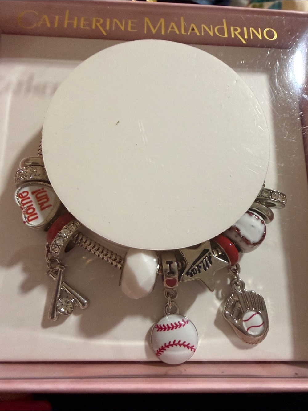 NWCatherine Malandrino Enameled Baseball Sliding Charm Bracelet